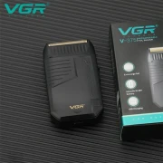 ماكينة تنعيم اللحية في جي ار Professional قابلة للشحن للاستعمال الرطب والجاف، اسود - V-375