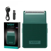 ماكينة تنعيم اللحية في جي ار Professional قابلة للشحن ، اخضر - V-376
