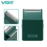 ماكينة تنعيم اللحية في جي ار Professional قابلة للشحن ، اخضر - V-376