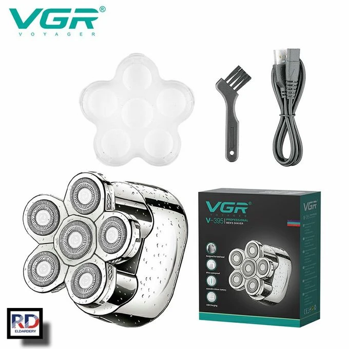 VGR ماكينة حلاقة كهربائية لاسلكية قابلة لاعادة الشحن ضد الماء V-395