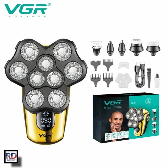 VGR ماكينة حلاقة كهربائية لاسلكية قابلة لاعادة الشحن ضد الماء V-396