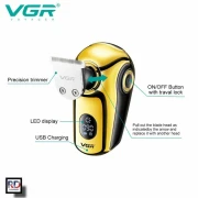 VGR ماكينة حلاقة كهربائية لاسلكية قابلة لاعادة الشحن ضد الماء V-396