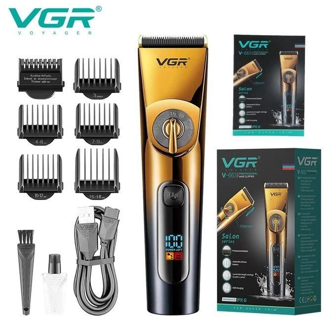 VGR ماكينة حلاقه الشعر الاحترافية القابلة لإعادة الشحن V-663
