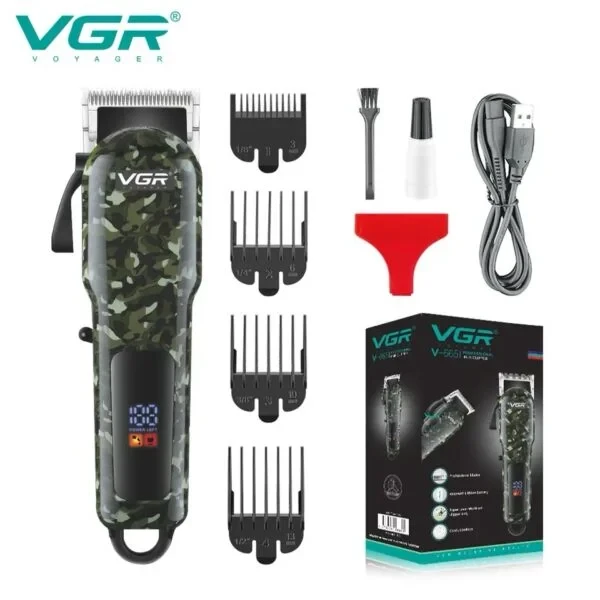 ماكينة تشذيب اللحية الاحترافية VGR V-665 للرجال مع شحن سريع، وقت تشغيل 180 دقيقة، للاستخدام السلكي واللاسلكي