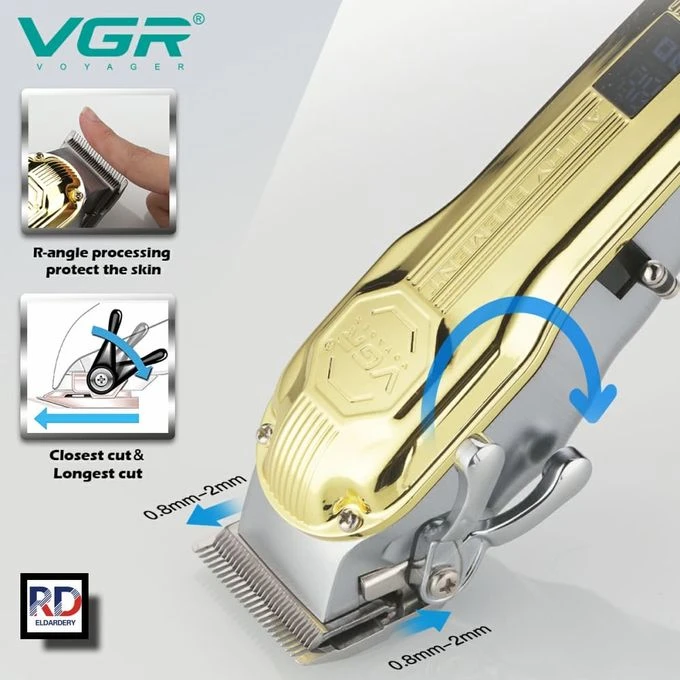 VGR ماكينة حلاقة كهربائية لاسلكية قابلة لاعادة الشحن ضد الماء V-672
