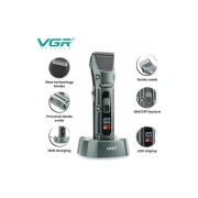 VGR ماكينة حلاقة شعر احترافية سلكية ولاسلكية V-696 مع قاعدة شحن، وقت التشغيل: 300 دقيقة (اخضر)
