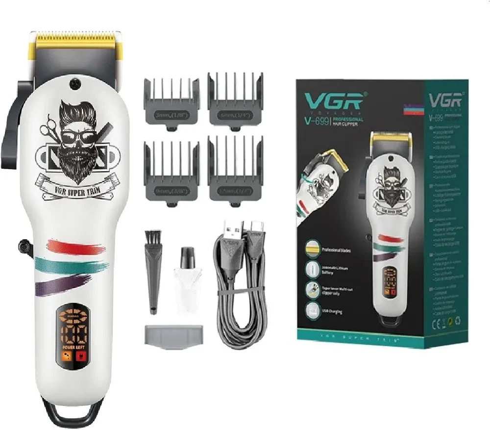 VGR ماكينة حلاقه الشعر الاحترافية القابلة لإعادة الشحن V-699