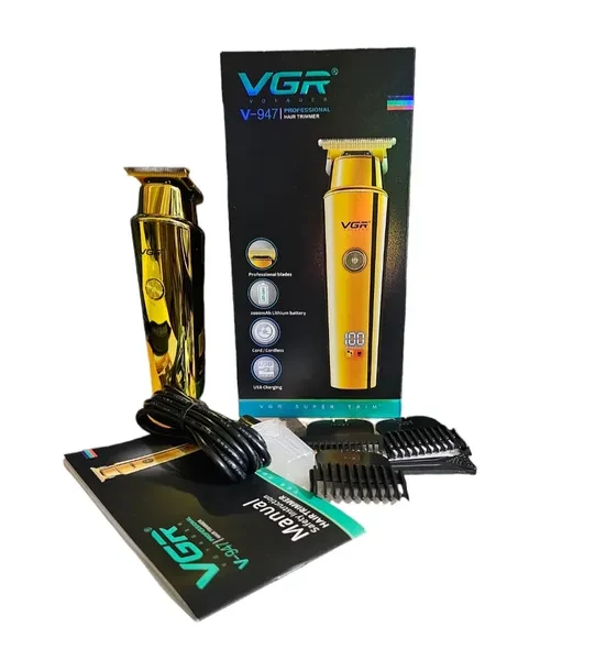 VGR ماكينة حلاقة كهربائية لاسلكية قابلة لاعادة الشحن ضد الماء V-947