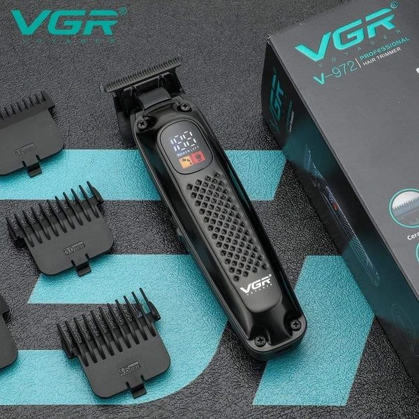 ماكينة تشذيب الشعر في جي ار Professional قابلة للشحن ، اسود - V-972