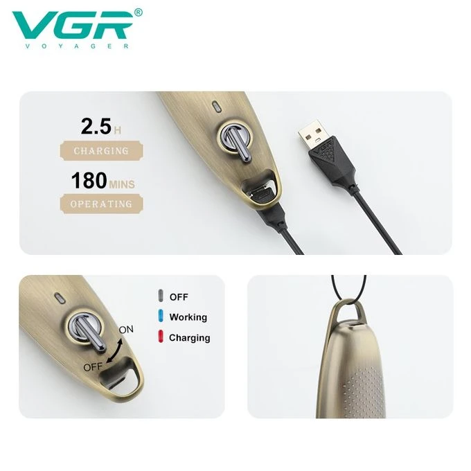 VGR ماكينة حلاقة كهربائية لاسلكية قابلة لاعادة الشحن ضد الماء V-978