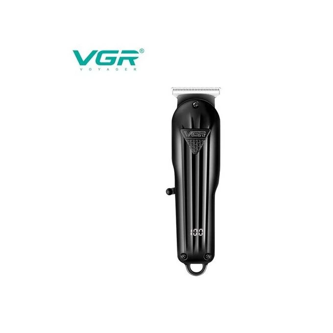 ماكينة قص الشعر الاحترافية الرقمية VGR V-982 القابلة لإعادة الشحن بمنفذ USB - أسود