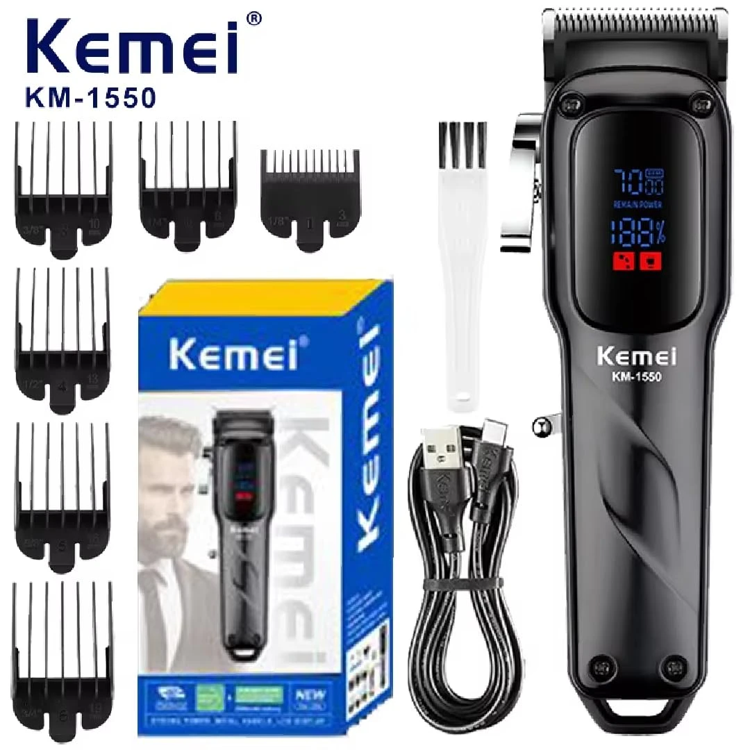 ماكينة قص الشعر KEMEI km-1550 بتصميم جديد