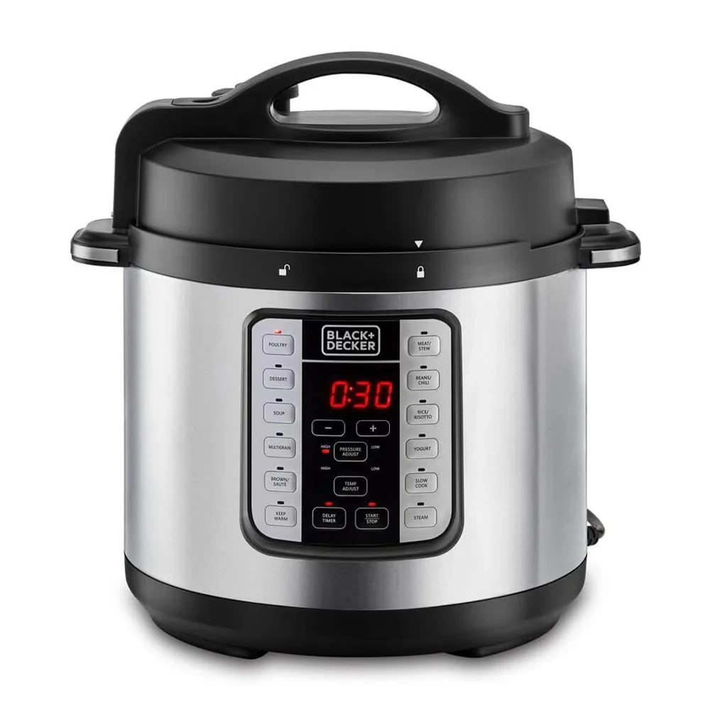 طنجرة ضغط كهربائية EZ Smart Steam Pot 7 في 1 من Black + Decker PCP1000-B5 سعة 6 لتر وقوة 1000 وات