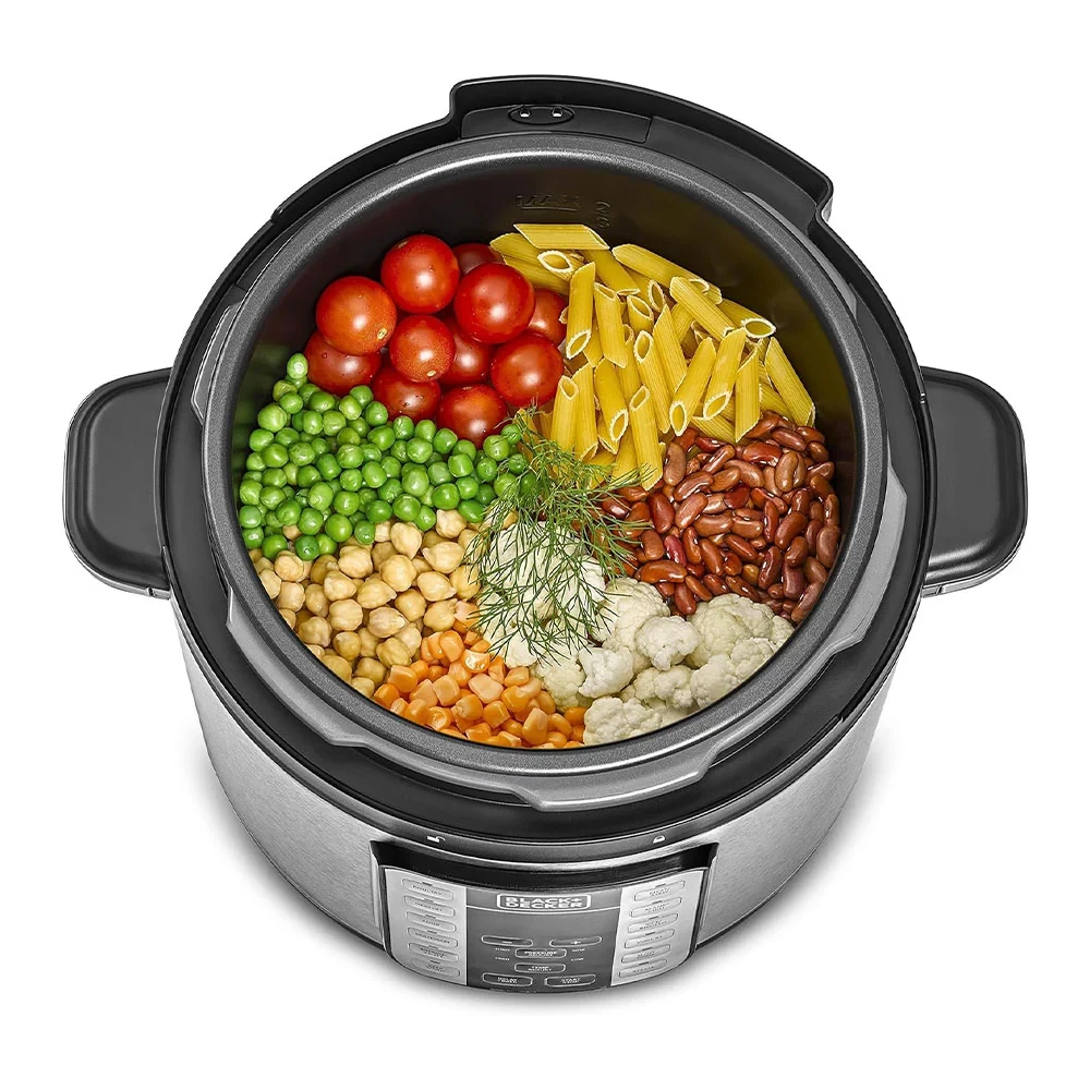 طنجرة ضغط كهربائية EZ Smart Steam Pot 7 في 1 من Black + Decker PCP1000-B5 سعة 6 لتر وقوة 1000 وات