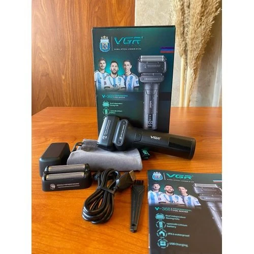 VGR ماكينة حلاقة احترافية V-368 مقاومة للماء IPX 6 مع شحن USB.
