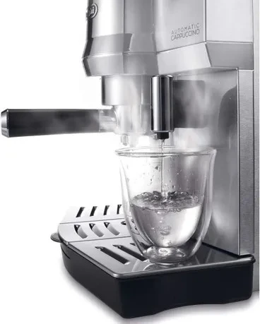 ماكينة تحضير القهوة الاسبريسو و الكابوتشينو ديلونجي بالضغط 1450 وات، فضي - EC 850.M