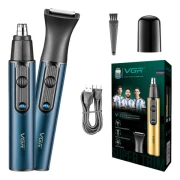 ماكينة تشذيب شعر الأنف والأذن والسوالف 2 في 1 Vgr V-626 USB