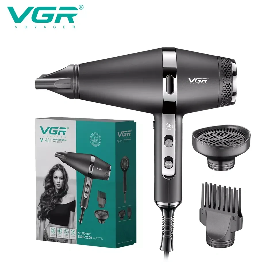 مجفف شعر VGR V-451 للجنسين، أسود