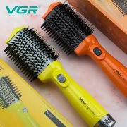 VGR V-497 فرشاة هواء ساخن مشط مجفف شعر مشط تصفيف الشعر سريع الجفاف مستقيم مجعد