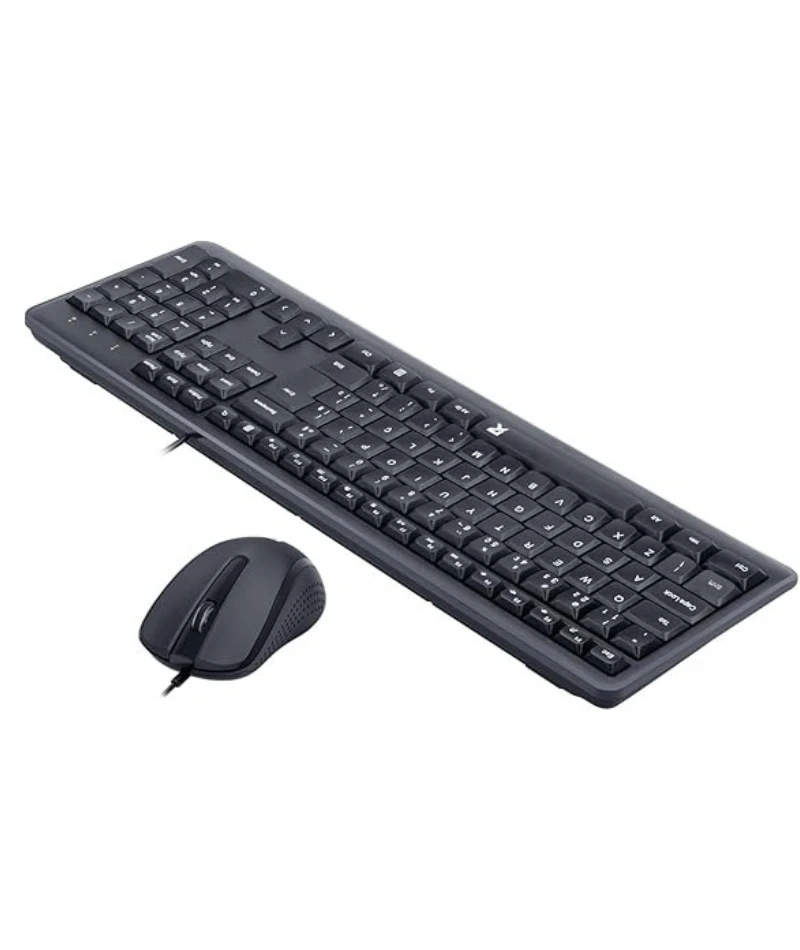 كيبورد و ماوس كومبو USB ريدراجون مقاوم للماء، اسود - BS-7092