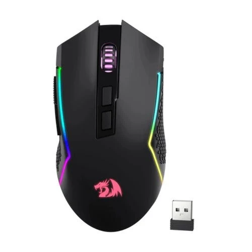 ماوس الألعاب اللاسلكي البصري من ريدراجون، RGB، 8000 نقطة في البوصة، أسود - M693