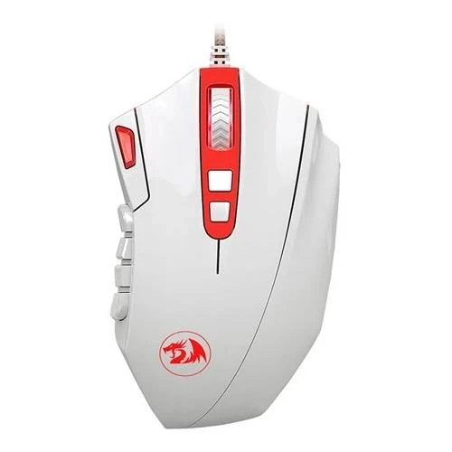 ماوس ألعاب ريدراجون M901، فأرة كمبيوتر سلكية بإضاءة خلفية LED RGB (أبيض)