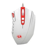ماوس ألعاب ريدراجون M901، فأرة كمبيوتر سلكية بإضاءة خلفية LED RGB (أبيض)
