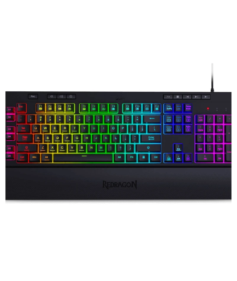 لوحة مفاتيح الألعاب Redragon K512  مع 8 مفاتيح وسائط متعددة - 6 مفاتيح ماكرو