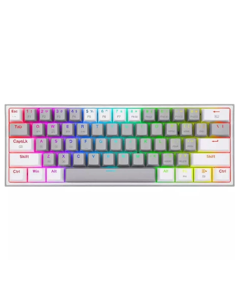 كيبورد USB ريدراجون Fizz Pro، رمادي وابيض - K616