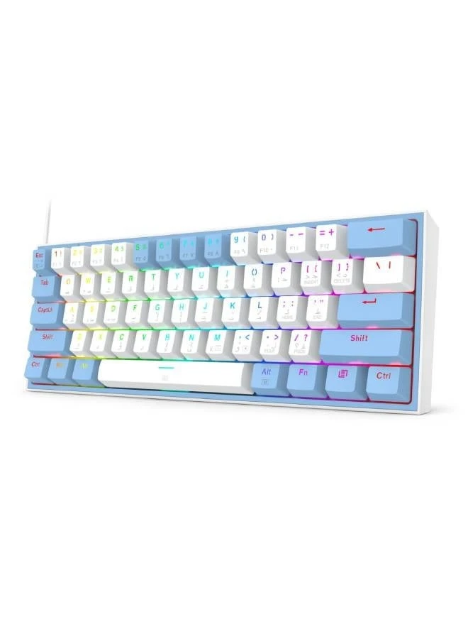 لوحة مفاتيح ألعاب ريدراجون  k617 -RGB WHITE/BLUE