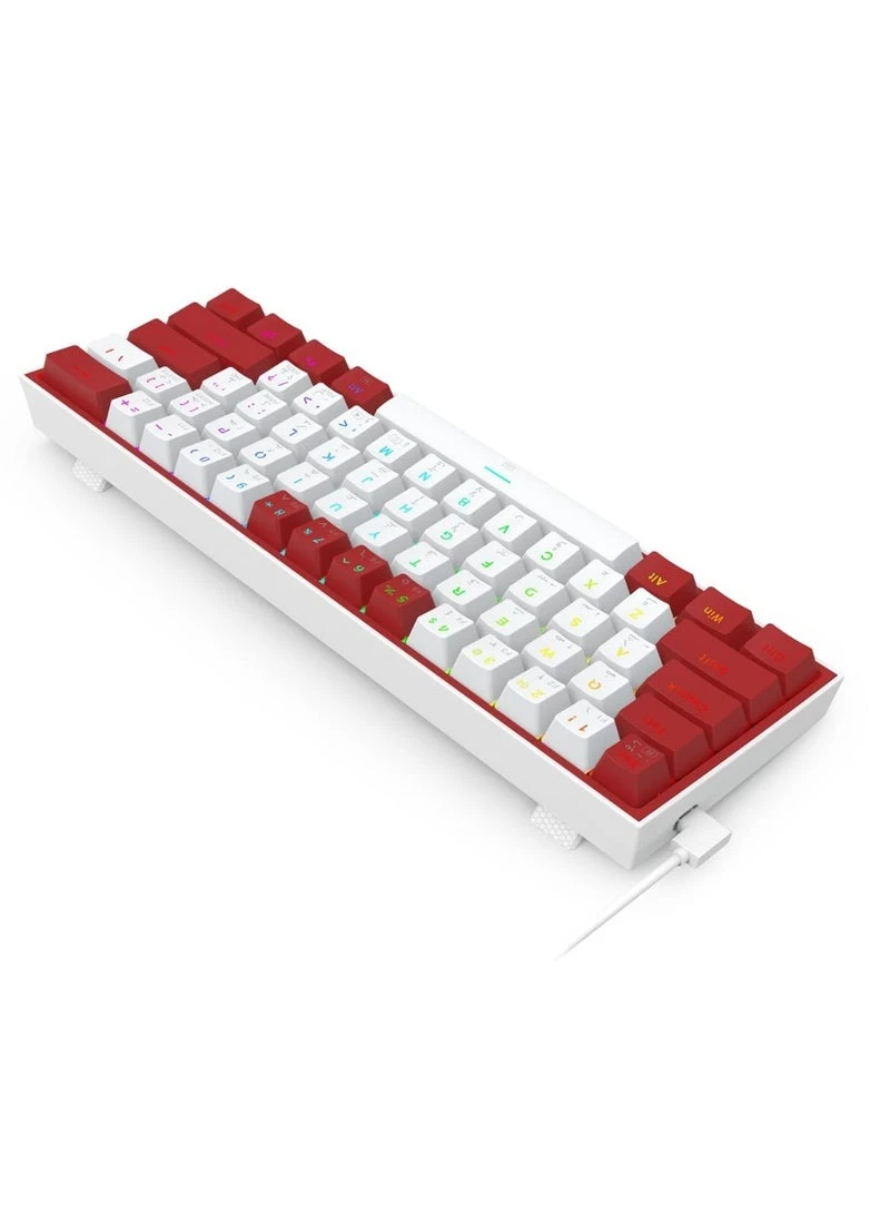 لوحة مفاتيح ألعاب ريدراجون  k617 -RGBWHITE/ RED