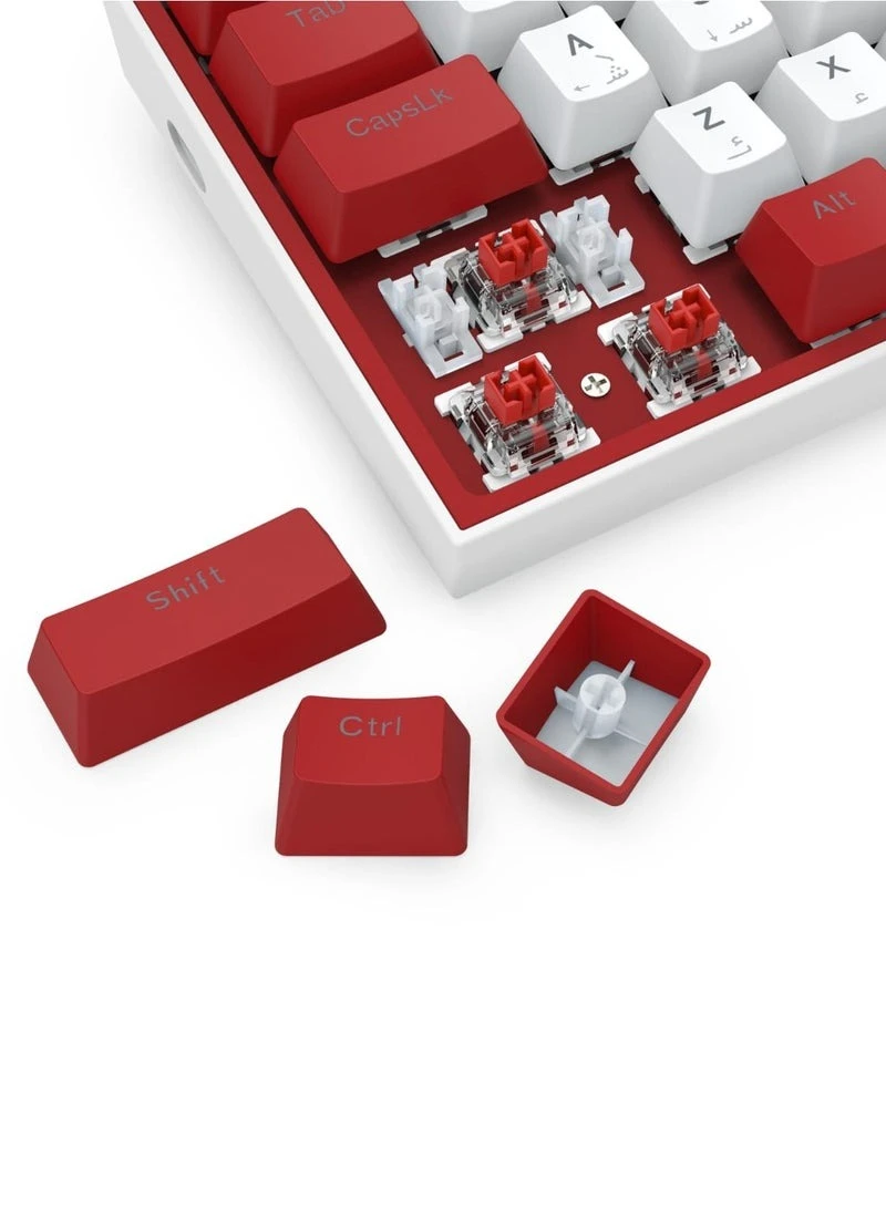 لوحة مفاتيح ألعاب ريدراجون  k617 -RGBWHITE/ RED