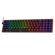 كيبورد العاب بسلك باضاءة ملونة RGB بولوكس من ريدراجون موديل K628 ميكانيكي صغير للتبديل السريع بمنفذ 100% قابل PCB مثبتة على لوحة حرة الاوضاع ومفاتيح مخصصة ولوحة ارقام مفتاح احمر
