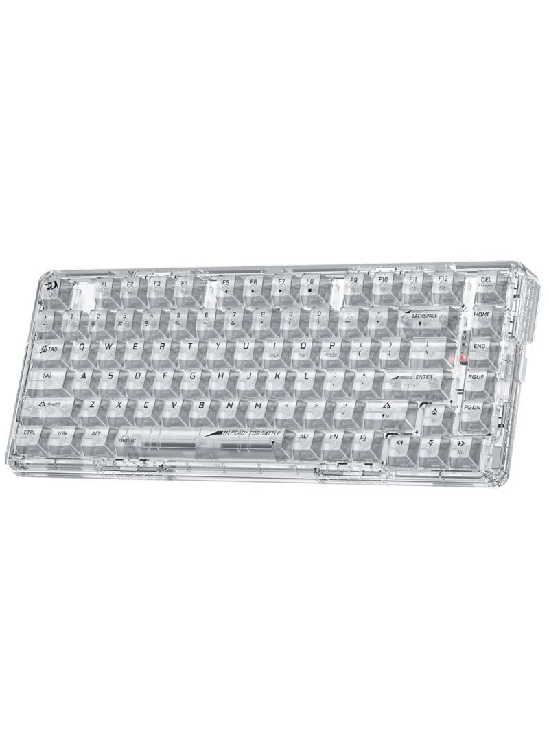 لوحة مفاتيح ألعاب لاسلكية ريدراجونK649 PRO 78% Gasket RGB، مفتاح شفاف مخصص