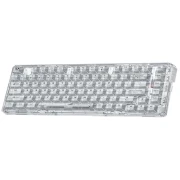 لوحة مفاتيح ألعاب لاسلكية ريدراجونK649 PRO 78% Gasket RGB، مفتاح شفاف مخصص