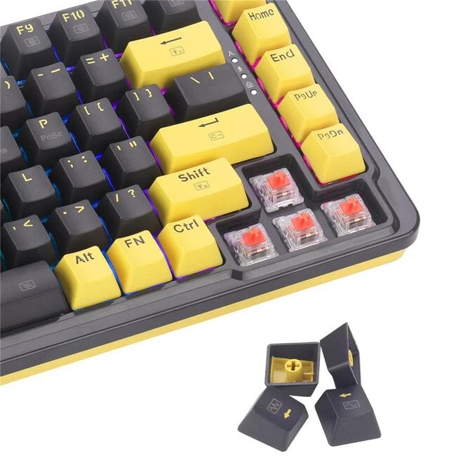 لوحة مفاتيح ألعاب Redragon ELF K649 سلكية بغطاء 75% RGB - أسود | K649PY-RGB
