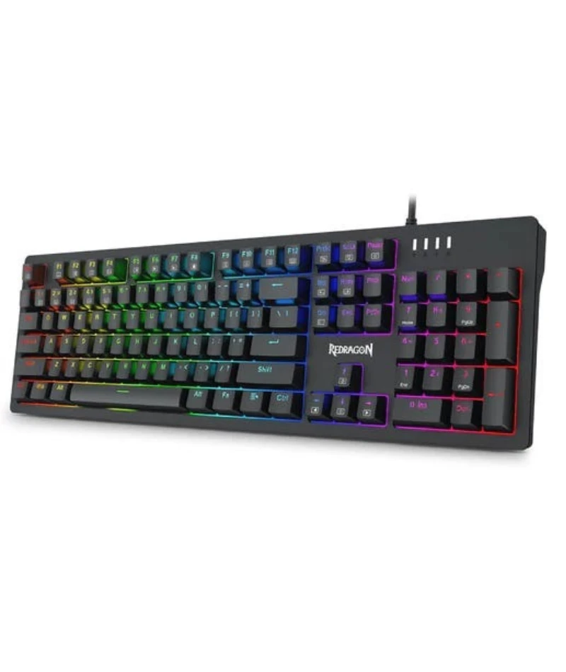 كيبورد جيمينج ريدراجون، ميكانيكية، كاملة الحجم للألعاب، سلكية بإضاءة K679، RGB - أسود