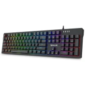 كيبورد جيمينج ريدراجون، ميكانيكية، كاملة الحجم للألعاب، سلكية بإضاءة K679، RGB - أسود