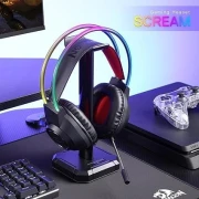 سماعة جيمنج سلكية ريدراجون سكريم، إضاءة ملونة RGB، اسود - H231