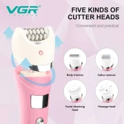 ماكينة حلاقة الشعر الكهربائية V-759 في جي ار لإزالة الشعر، أجهزة العناية الشخصية، ماكينة تشذيب الجسم 5 في 1، مزيل شعر مقاوم للماء للنساء