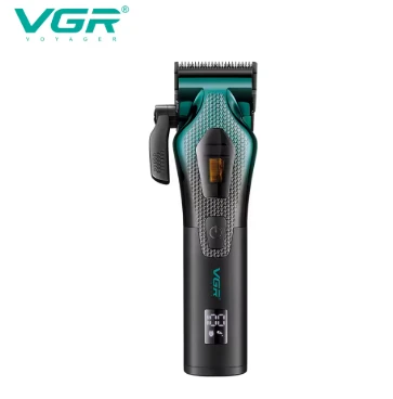 ماكينة قص الشعر الكهربائية عالية الجودة VGR ذات الغلاف المعدني المتدرج والمقص الكهربائي والدفع والتحكم الذكي V-271