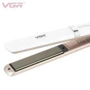 مكواة فرد الشعر في جي ار، ألواح سيراميك، أبيض، V-522