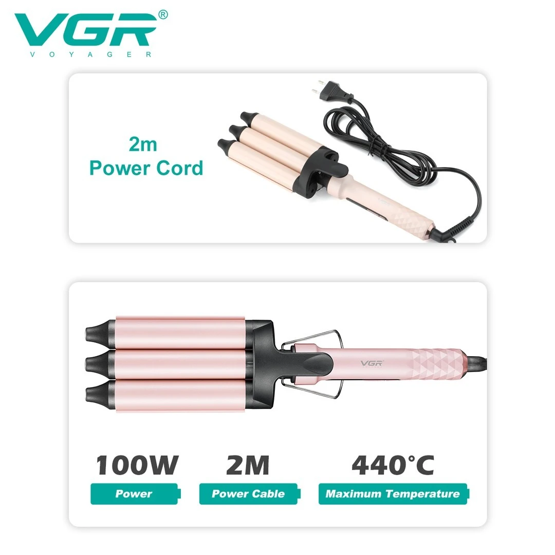 مكواة فرد الشعر الاحترافية VGR V-593- ابيض