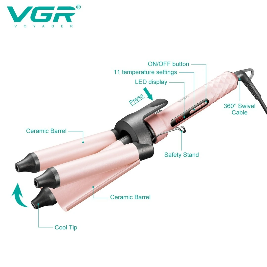 مكواة فرد الشعر الاحترافية VGR V-593- ابيض