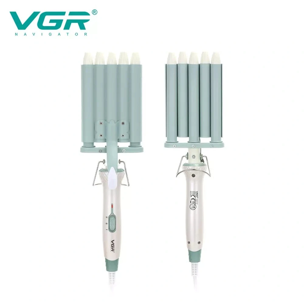 مكواة تجعيد الشعر الكهربائية الاحترافية VGR V-597 | تصفيف شعر أنيق، مكواة تجعيد شعر احترافية بخمس أسطوانات مع ضبط درجة الحرارة القصوى على 220 درجة مئوية