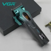 ماكينة قص الشعر الكهربائية عالية الجودة VGR ذات الغلاف المعدني المتدرج والمقص الكهربائي والدفع والتحكم الذكي V-271