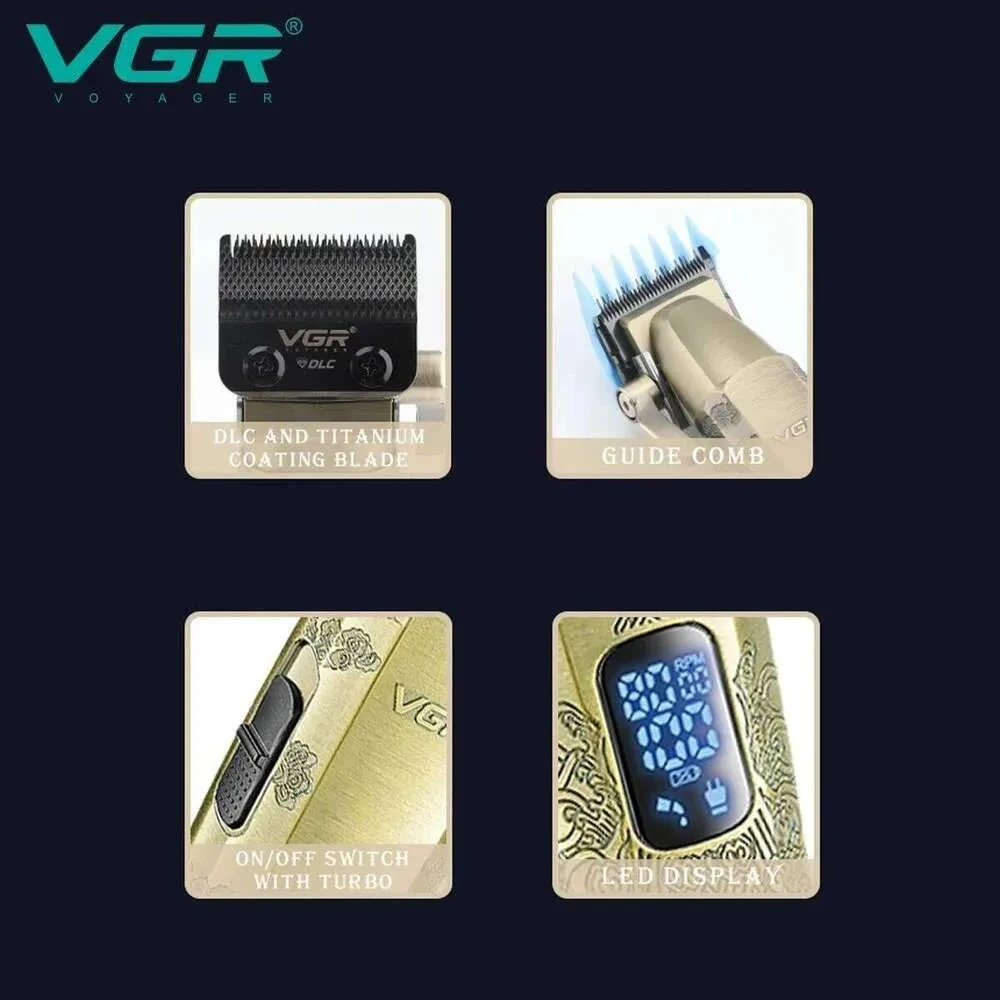 VGR V-036 - ماكينة قص الشعر الاحترافية ذات الجودة العالية، قابلة لإعادة الشحن