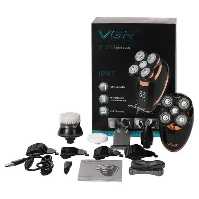 ماكينة قص وتشذيب في جي ار للاستعمال الرطب والجاف، اسود - V-316