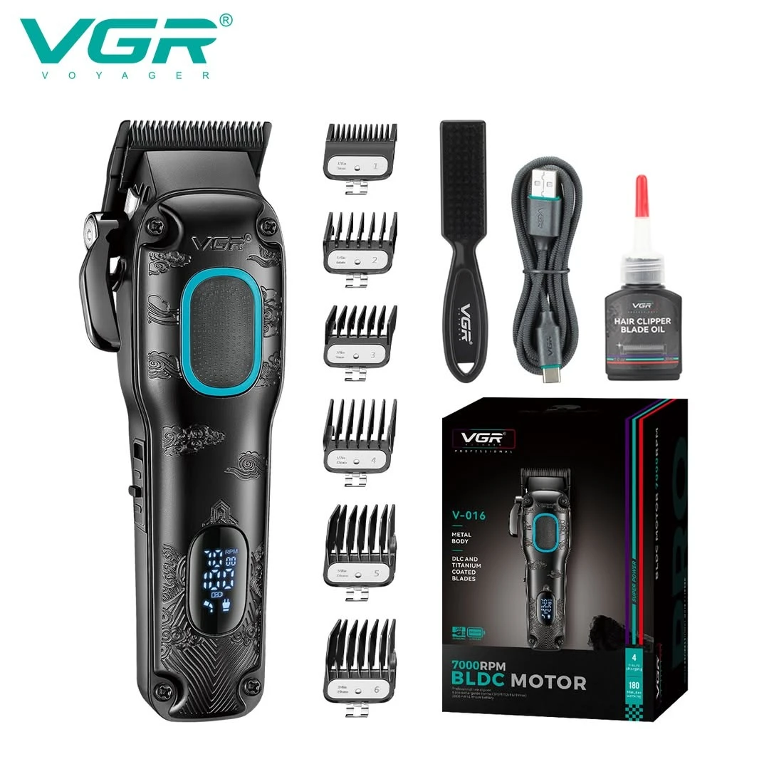 VGR V-016 - ماكينة قص الشعر الاحترافية ذات الجودة العالية، قابلة لإعادة الشحن