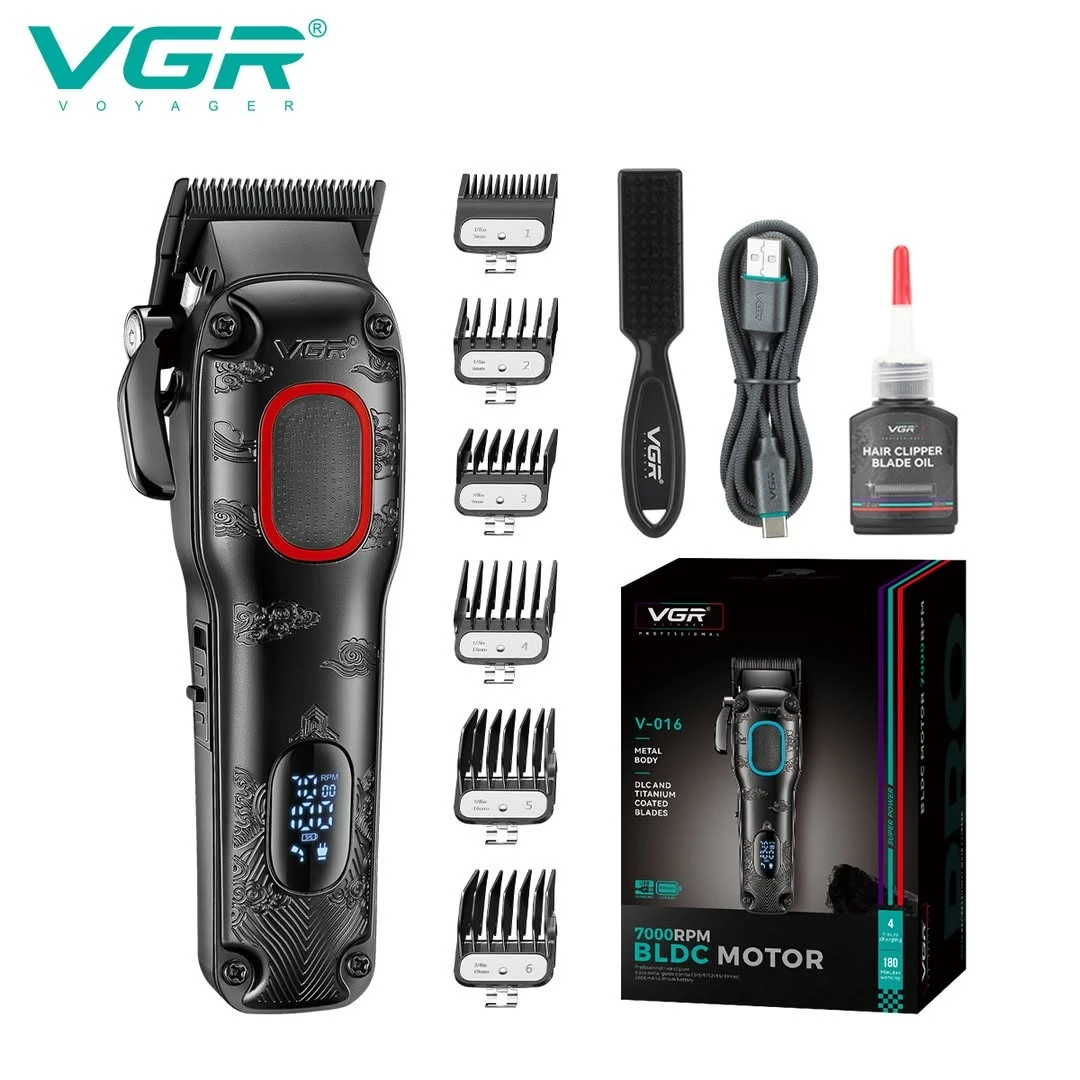 VGR V-016 - ماكينة قص الشعر الاحترافية ذات الجودة العالية، قابلة لإعادة الشحن